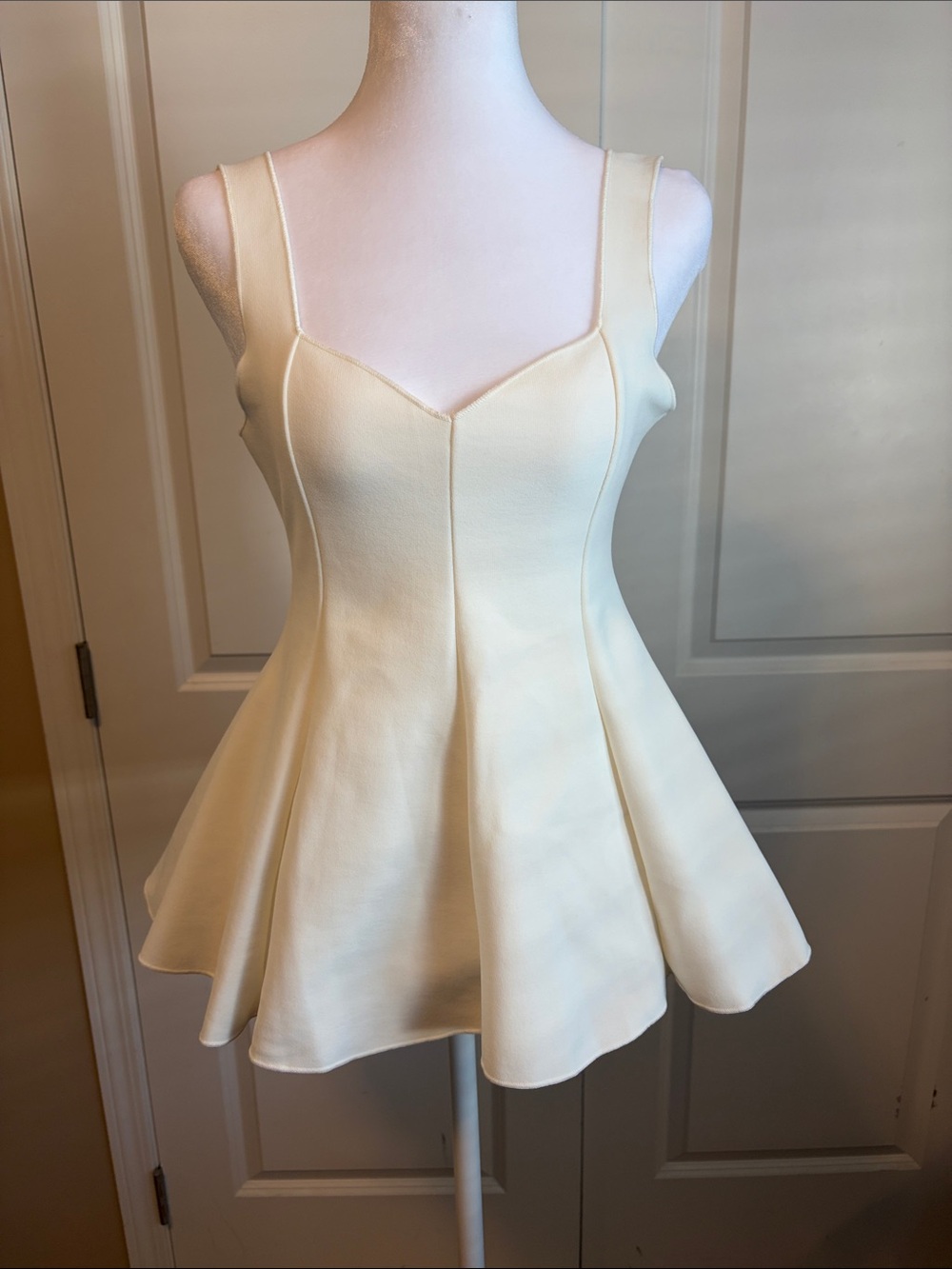 Zara Cream Peplum Sweetheart Camisole